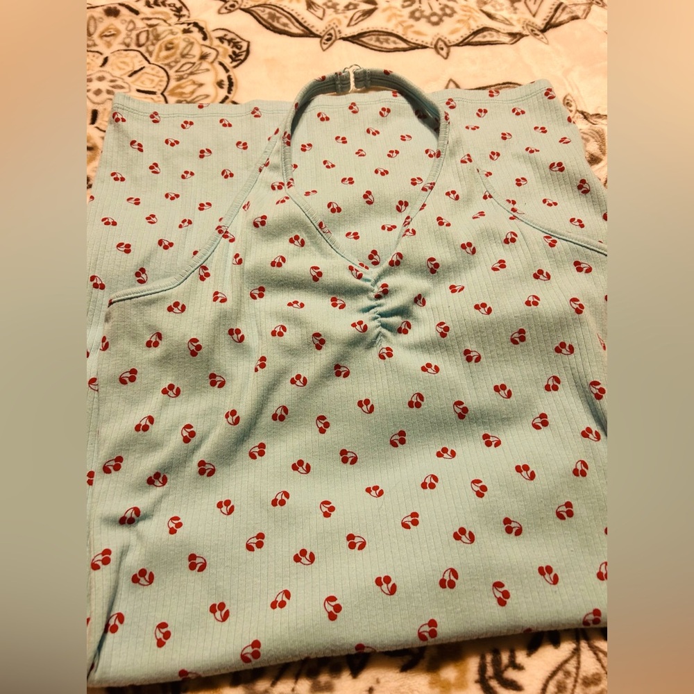 Light Blue Cherry Sundress